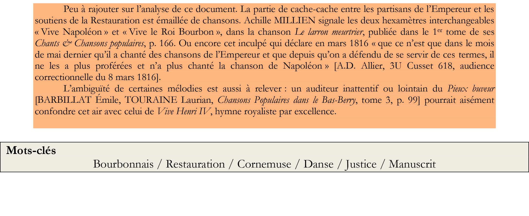 PDM54 – Musette nocturne en justice de paix, Bourbonnais, 1827